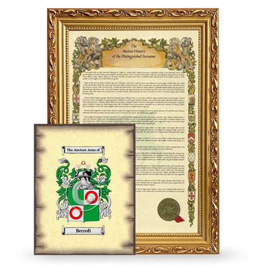 Becroft Framed History and Coat of Arms Print - Gold