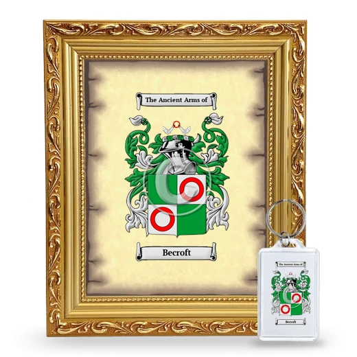 Becroft Framed Coat of Arms and Keychain - Gold