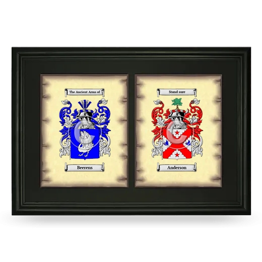 Double Coat of Arms Framed - Black