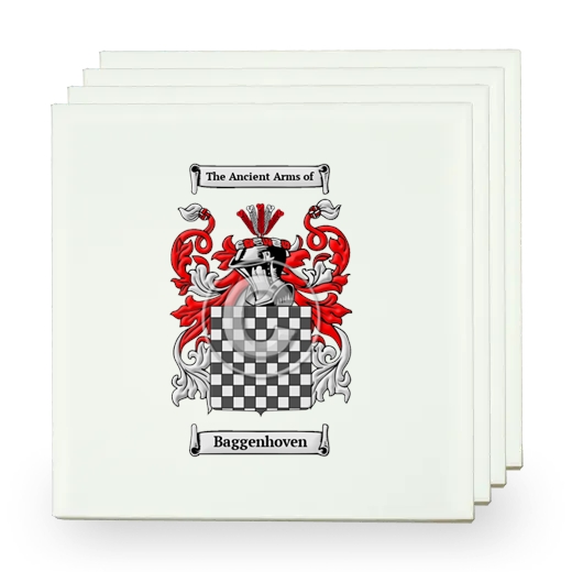 Baggenhoven Set of Four Small Tiles with Coat of Arms