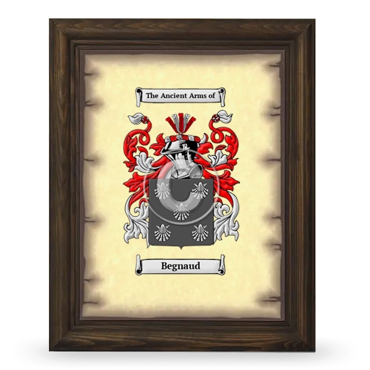 Begnaud Coat of Arms Framed - Brown