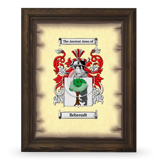 Behrendt Coat of Arms Framed - Brown