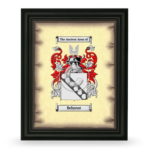 Behrent Coat of Arms Framed - Black