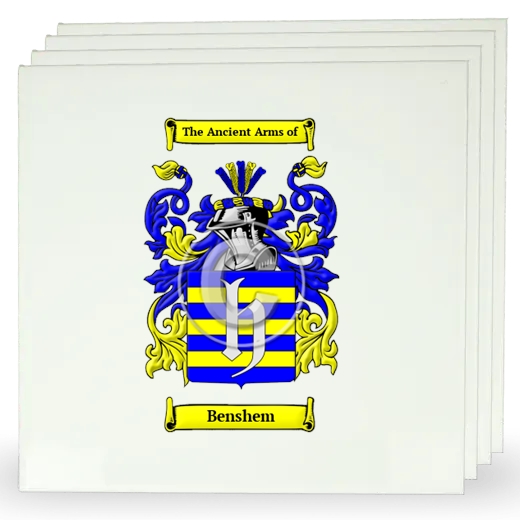 Benshem Set of Four Large Tiles with Coat of Arms