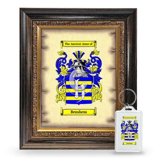 Benshem Framed Coat of Arms and Keychain - Heirloom