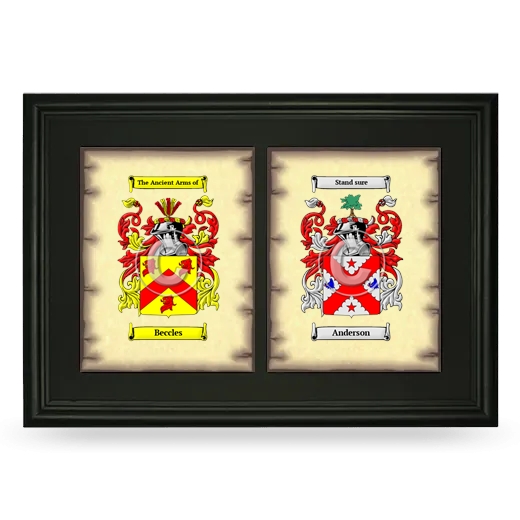 Double Coat of Arms Framed - Black