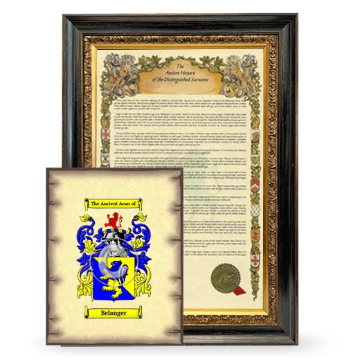 Belanger Framed History and Coat of Arms Print - Heirloom