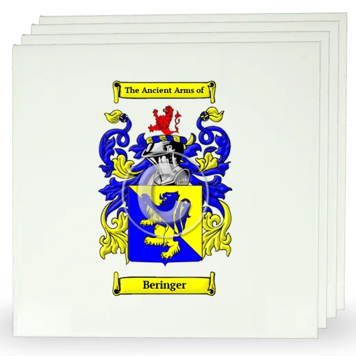 Beringer Set of Four Large Tiles with Coat of Arms