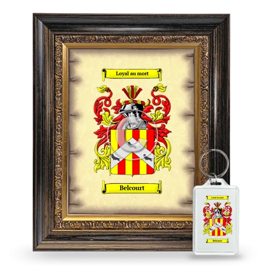 Belcourt Framed Coat of Arms and Keychain - Heirloom