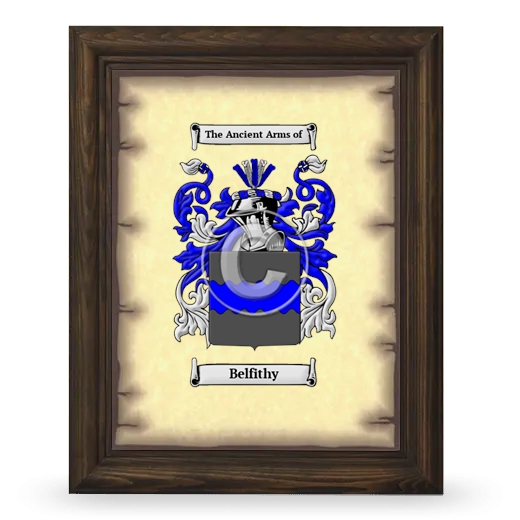 Belfithy Coat of Arms Framed - Brown