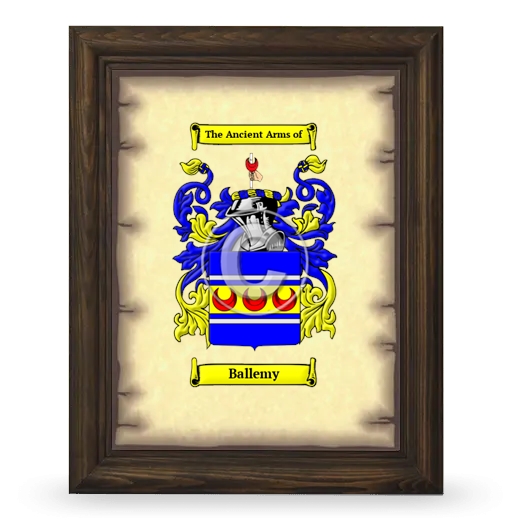 Ballemy Coat of Arms Framed - Brown