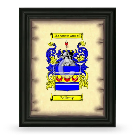 Ballemy Coat of Arms Framed - Black