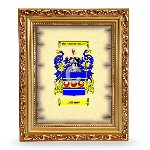 Bellamy Coat of Arms Framed - Gold