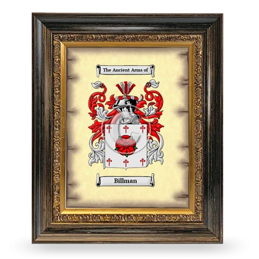 Billman Coat of Arms Framed - Heirloom