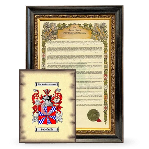 Bellefeulle Framed History and Coat of Arms Print - Heirloom