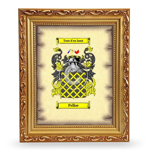 Pelloe Coat of Arms Framed - Gold