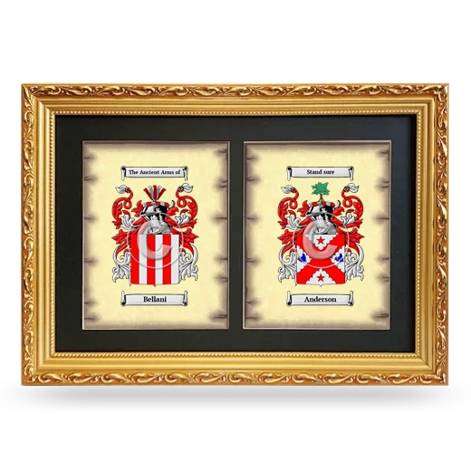 Double Coat of Arms Framed - Gold