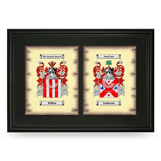 Double Coat of Arms Framed - Black