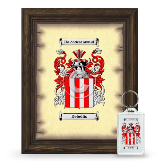 Debellis Framed Coat of Arms and Keychain - Brown