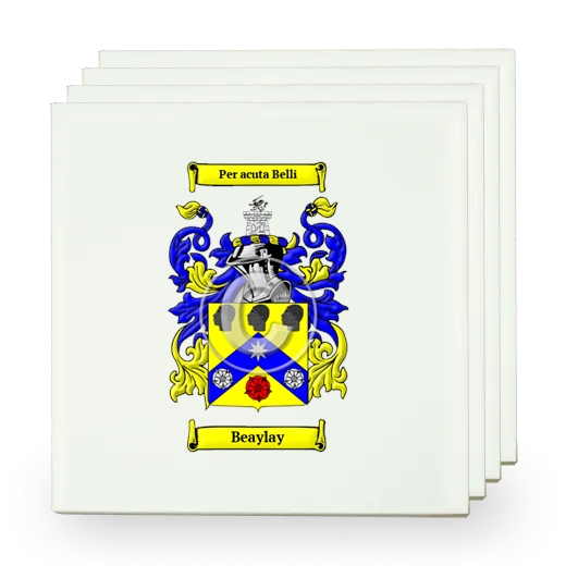 Beaylay Set of Four Small Tiles with Coat of Arms