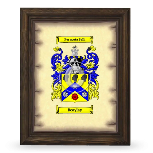 Beaylay Coat of Arms Framed - Brown