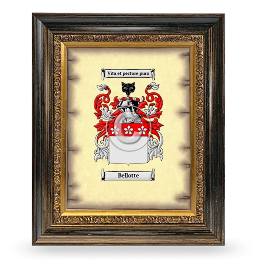 Bellotte Coat of Arms Framed - Heirloom