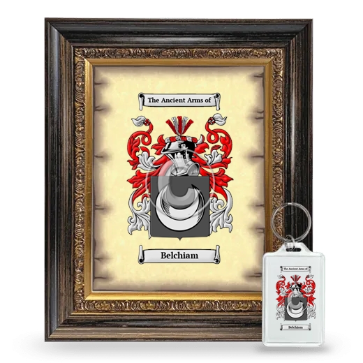 Belchiam Framed Coat of Arms and Keychain - Heirloom