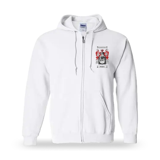 Belsghan Unisex Coat of Arms Zip Sweatshirt - White