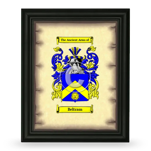 Beltram Coat of Arms Framed - Black