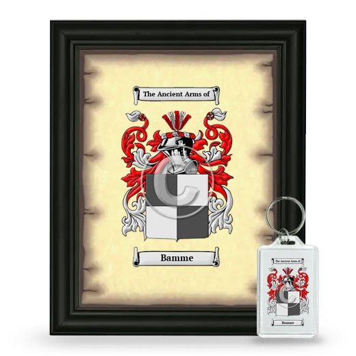 Bamme Framed Coat of Arms and Keychain - Black