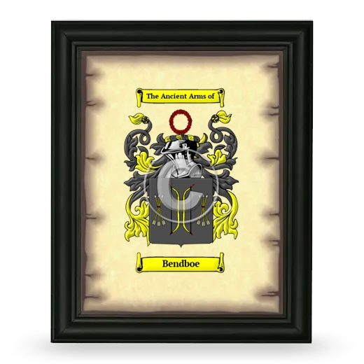 Bendboe Coat of Arms Framed - Black