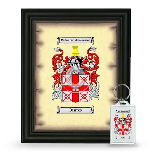 Bentes Framed Coat of Arms and Keychain - Black