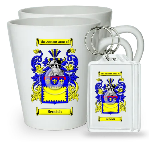 Bencich Pair of Latte Mugs and Pair of Keychains