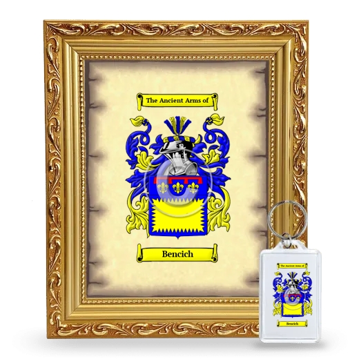 Bencich Framed Coat of Arms and Keychain - Gold