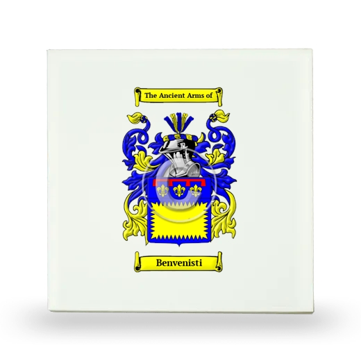 Benvenisti Small Ceramic Tile with Coat of Arms