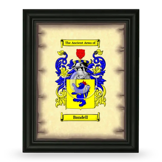 Bandell Coat of Arms Framed - Black