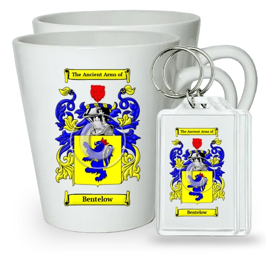 Bentelow Pair of Latte Mugs and Pair of Keychains