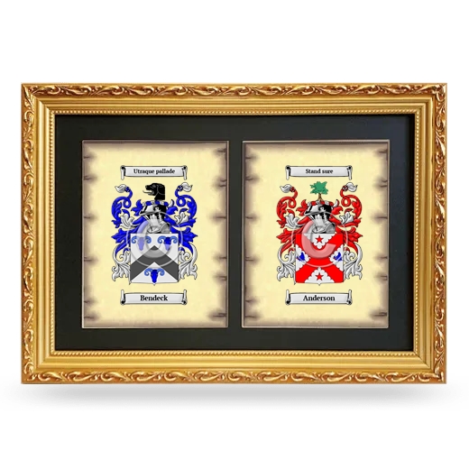 Double Coat of Arms Framed - Gold