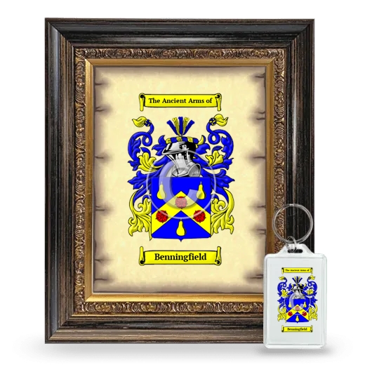 Benningfield Framed Coat of Arms and Keychain - Heirloom