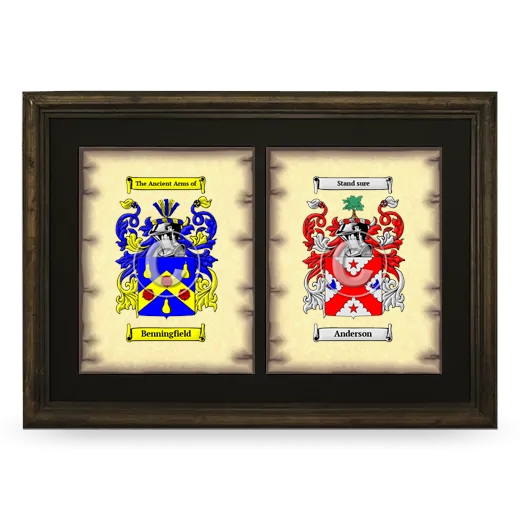 Double Coat of Arms Framed - Brown