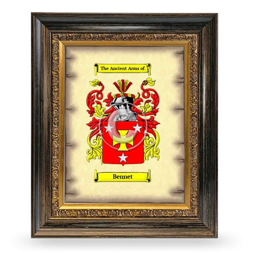 Bennet Coat of Arms Framed - Heirloom