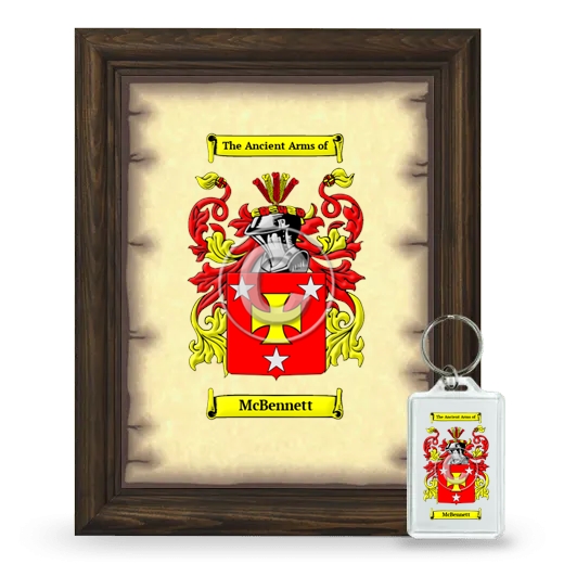 McBennett Framed Coat of Arms and Keychain - Brown