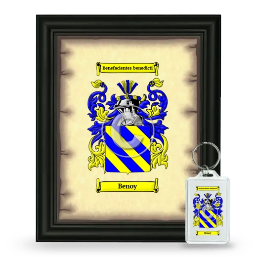 Benoy Framed Coat of Arms and Keychain - Black