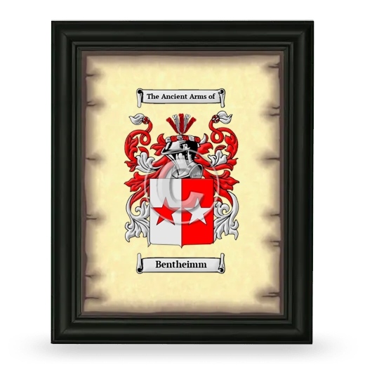 Bentheimm Coat of Arms Framed - Black