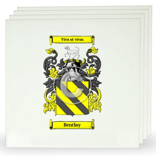 Bentlay Set of Four Large Tiles with Coat of Arms