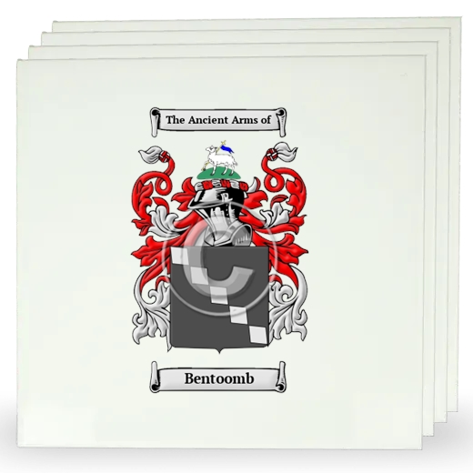 Bentoomb Set of Four Large Tiles with Coat of Arms