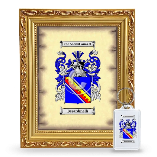 Berardinelli Framed Coat of Arms and Keychain - Gold