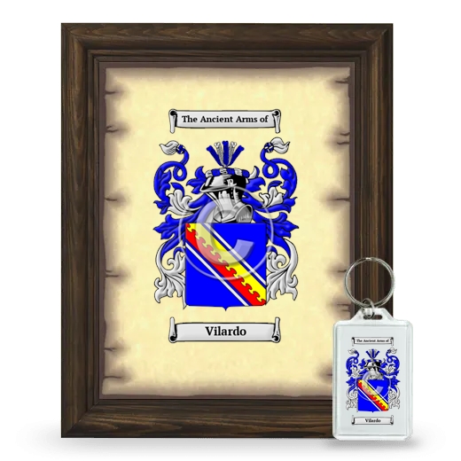 Vilardo Framed Coat of Arms and Keychain - Brown