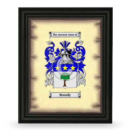 Braudy Coat of Arms Framed - Black