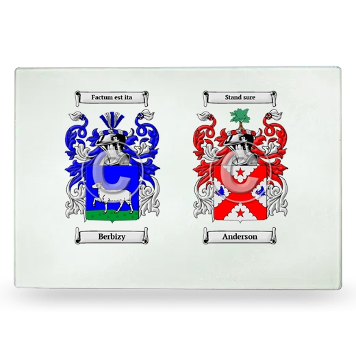 Double Coat of Arms Glass Cutting Board